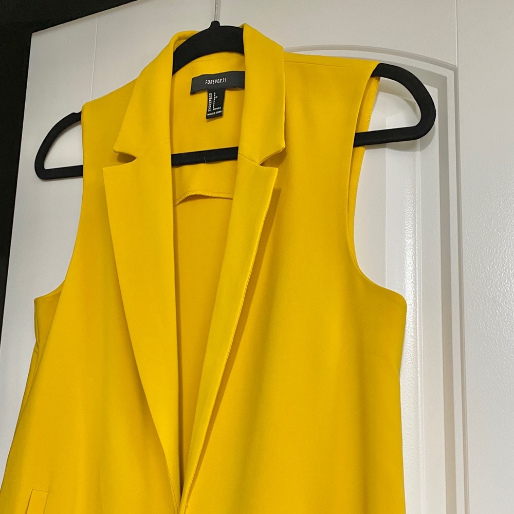 Yellow Sleeveless Blazer